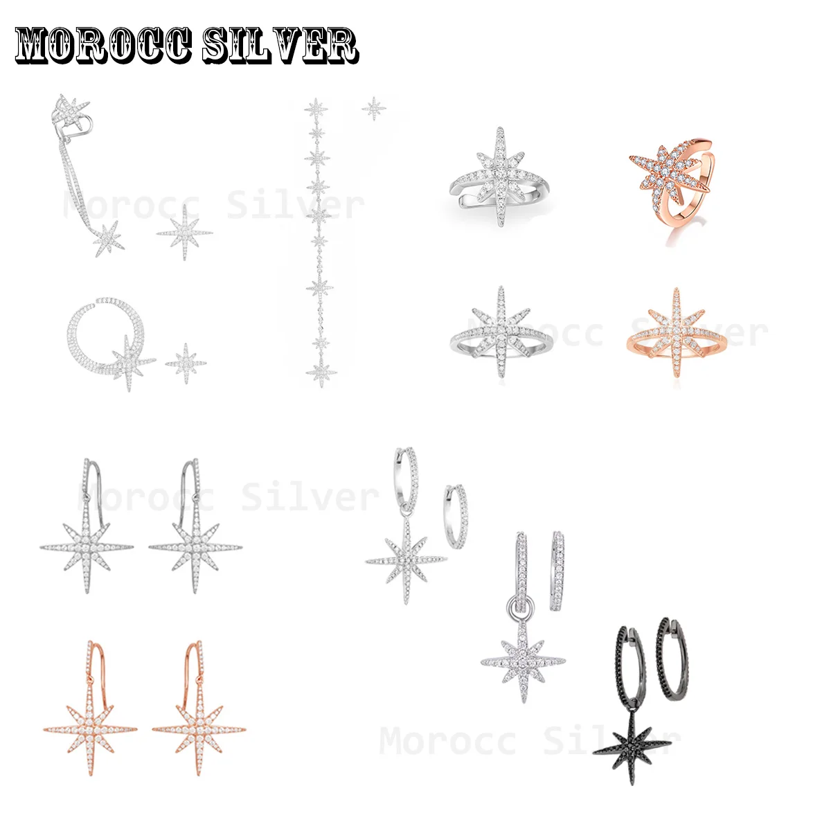 

S925 Silver Monaco Jewelry 1:1 Copy, High Quality Classic Star Shaped Earrings, Simple Tassel Earrings For Women