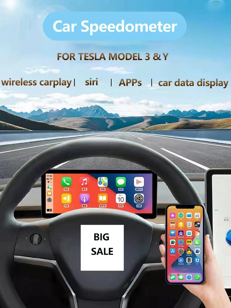 

8.8 Inch Digital LINUX LCD Dashboard Instrument Cluster For Tesla Model 3/Y Car Multimedia Support Wireless Carplay Android Auto