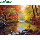 AZQSD Алмазная картина, Осенние декорации, стразы, алмазная вышивка, полностью квадратная дрель, ручная работа, домашний декор, подарок, рукоделие