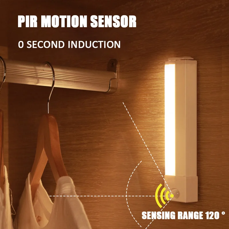 

LED PIR Motion Sensor Lamp Dimming Wireless USB Rechargeable Magnetic Night Light For Kitchen Bedroom Closet Wardrobe Corridor