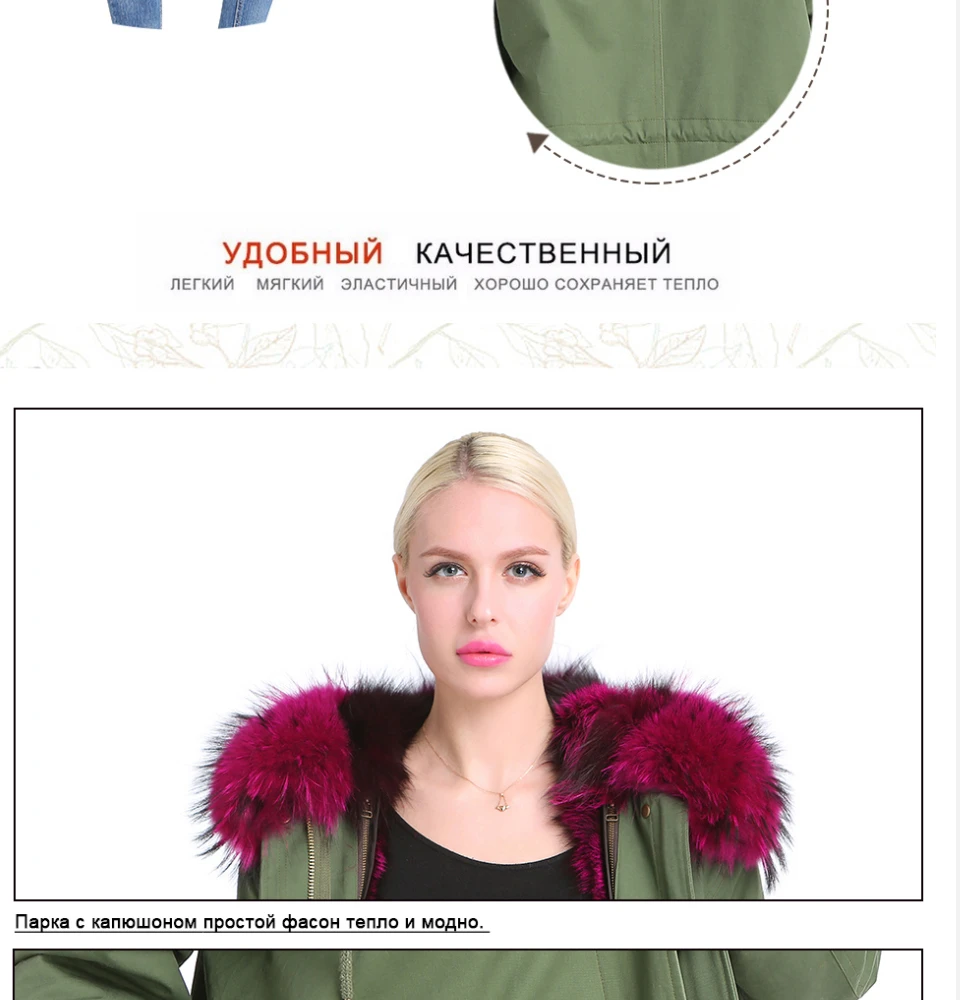 Парка Женская Зимняя С Натуральным Мехом Енот Люкс Куртки Зимние Теплые Пальто Толстый Слой Меха Куртка Зимняя Женская С Капюшоном И С Мехом Зимняя Верхняя Одежда Для Женщин