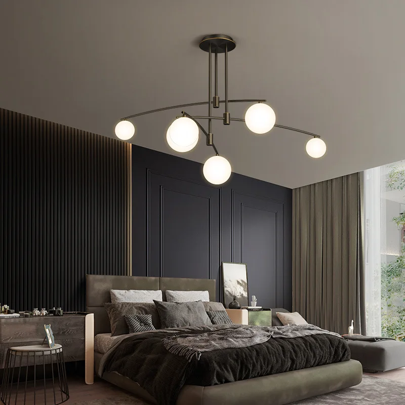 Kobuc Irregular Long Arm Chandelier Lighting Fixture Modern Metal 3/5/6/9 Light Black Gold for Living Room | Лампы и освещение