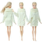 Высококачественный модный наряд для куклы Барби, элегантный женский свитер, белое платье, зимняя повседневная одежда, Одежда для куклы, аксессуары