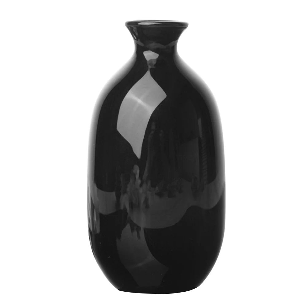 Стеклянная ваза в форме бутылки для воды растений стеклянная покраски (черная) 1