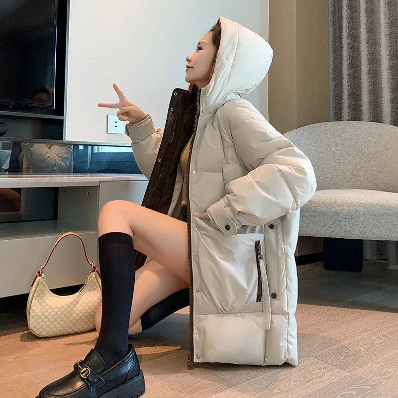 

DIMI Long Cotton-Padded Clothes Take Xueshengchao Thickening of Bread Down Jacket Female New Winter Coat Bat Sleeve Loose