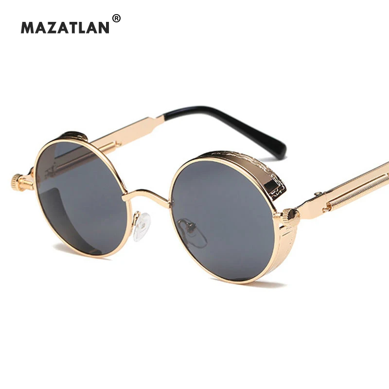 Новинка 2019 металлические круглые стимпанк Солнцезащитные очки мужские модные