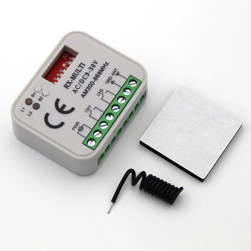 

Remote Control Switch Receiver 433MHz 868MHz 390 MHz Multi-frequency Receiver AC/DC 9-30V 300-868MHz Garage Gate Door Receiver