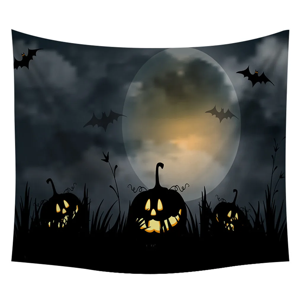 Гобелен на Хэллоуин с тематическим принтом тыквы и дерева настенный гобелен