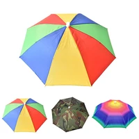80 hot sale adjustable headband sun rain outdoor sport foldable fishing umbrella hat caps fishing caps fishing accessories