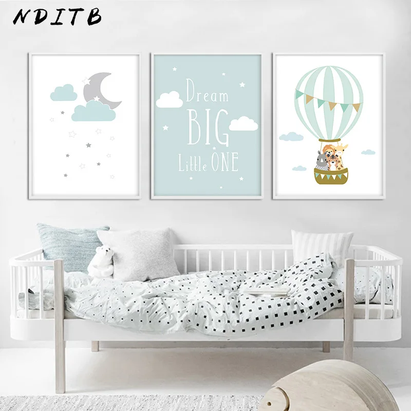 Детская I love you to the moon and back Air плакат с воздушным шаром холщовые картины поп настенные художественные картины печать для детской комнаты домашний декор