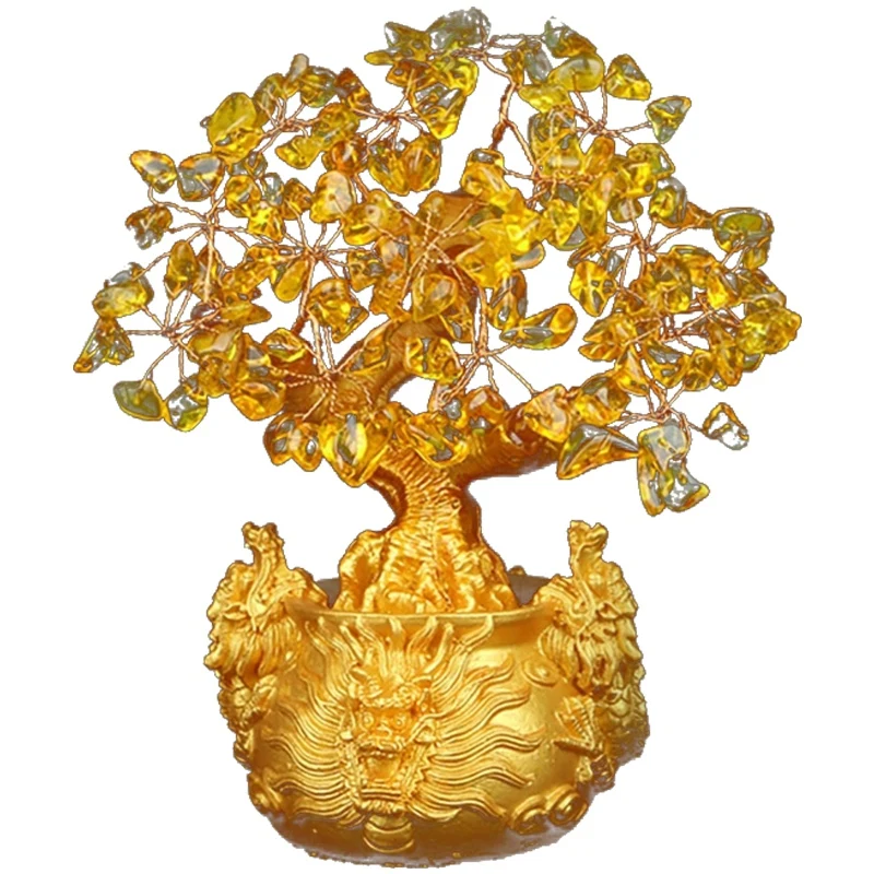 Китайские Золотые кристаллы счастливые деньги деревья удачи богатство
