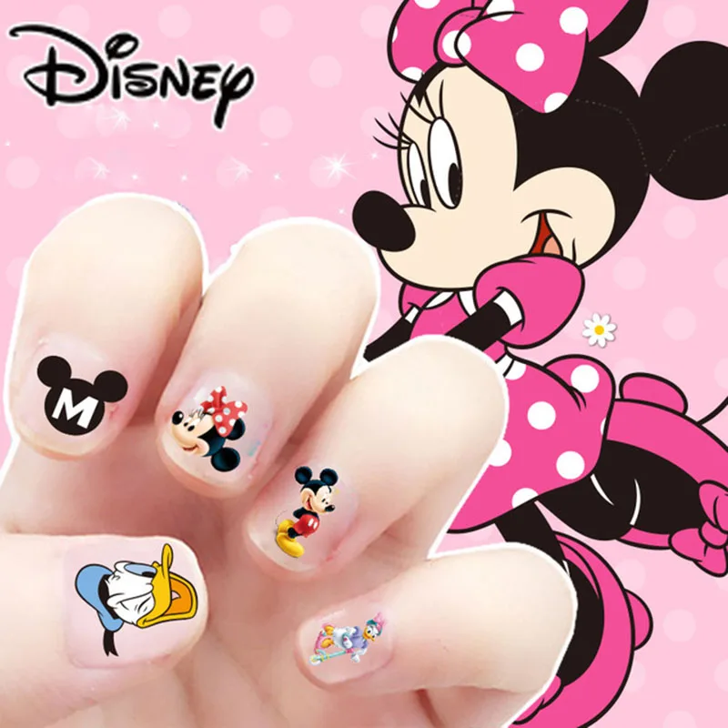 Disney Mickey Mouse Minnie Mouse Makeup Nail Stickers Toys Snow White Sophia Anna Elsa Kids Cartoon Anime Figures 3D Sticker