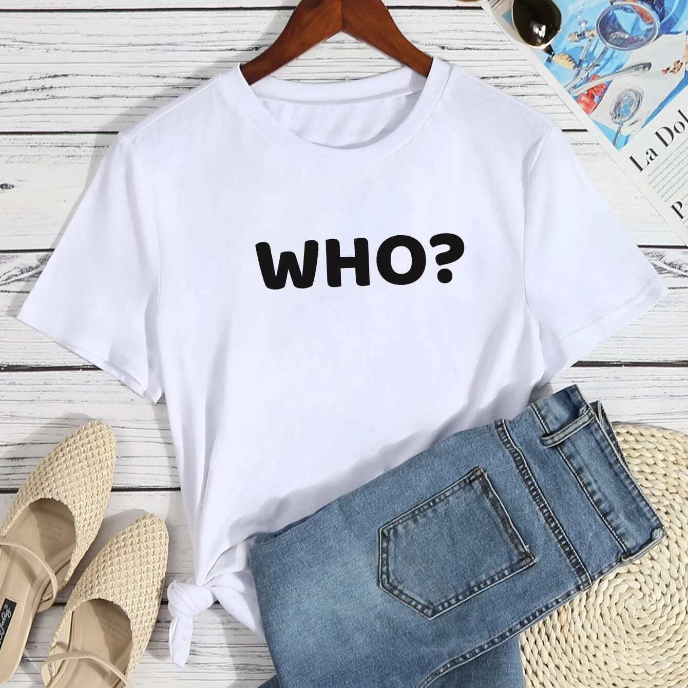 

Who Are You Who Am I Funny Letter Graphic T-shirts for Women Fashion Tops Short Sleeve Summer Tops for Women 2021