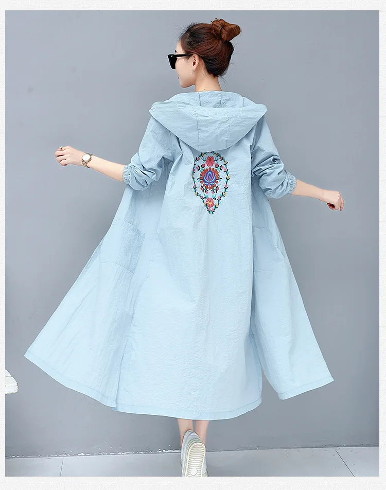 Новая национальная одежда для защиты от солнца с вышивкой Женская Длинная летняя