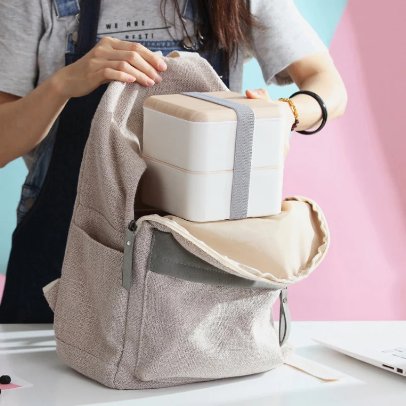 Двухслойный Ланч бокс квадратная пластиковая коробка для бенто портативный