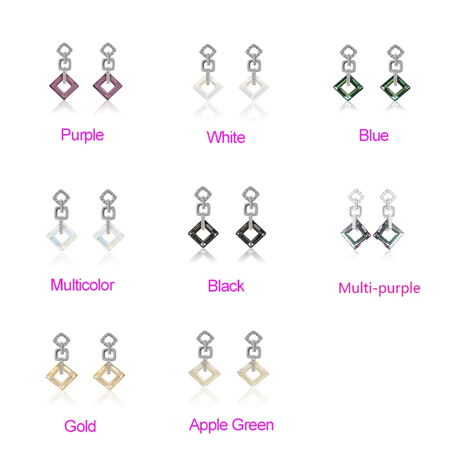 Xuping, изысканные цветные серьги, высокое качество, кристаллы от Swarovski, цветное покрытие, для женщин, подарок на день Святого Валентина, S89-202