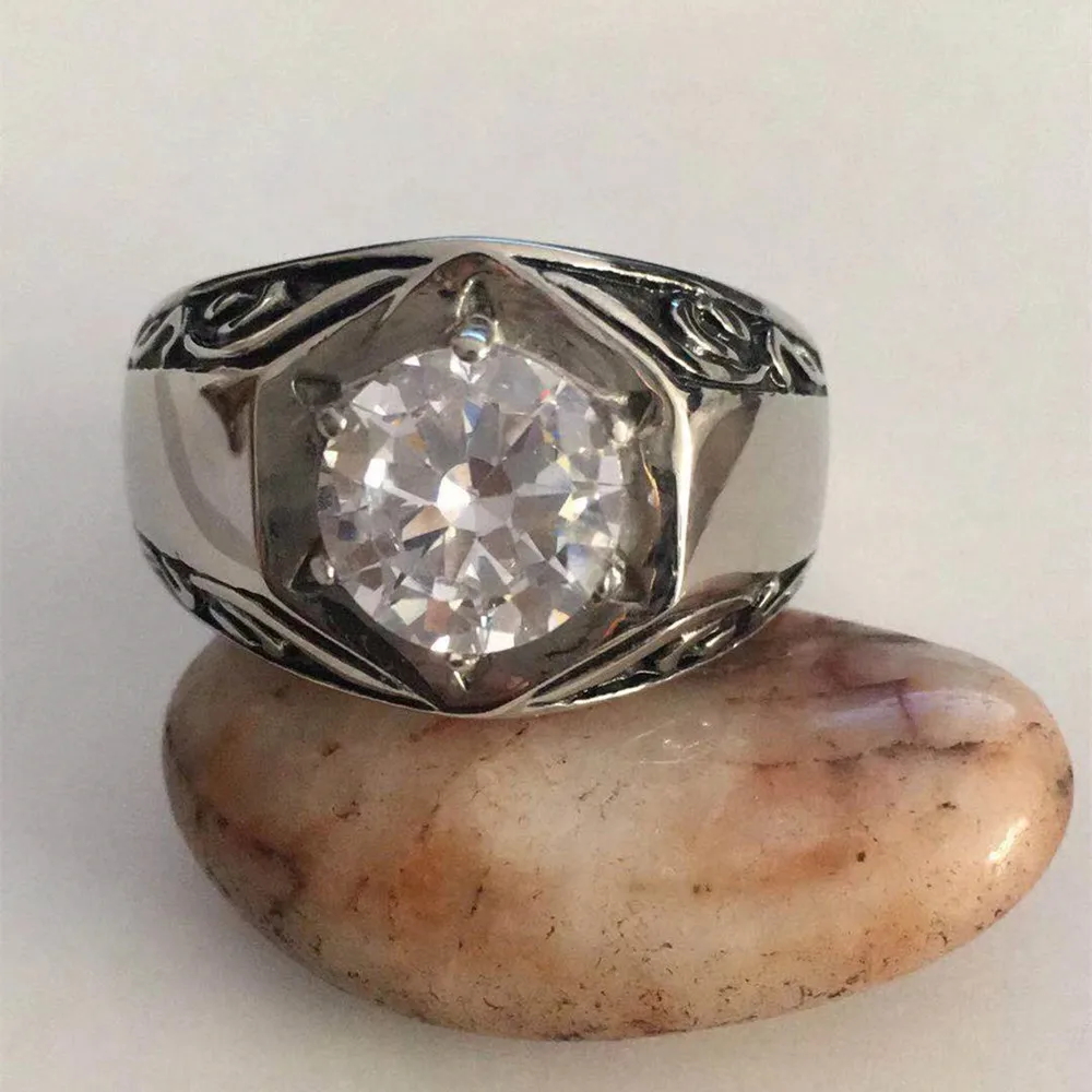 Модные обручальные кольца для мужчин из нержавеющей стали с полированным