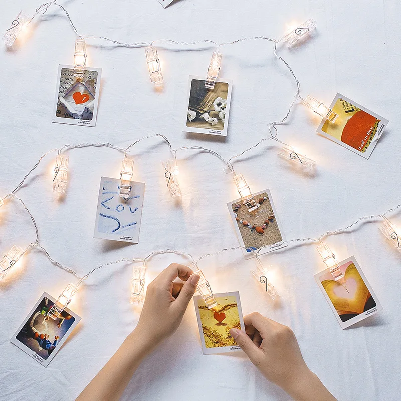 

House Christmas Lights Decorations For Home 2022 Photo Clip Lamp String Led Creative Wall Decoration Christmas Usb Battery