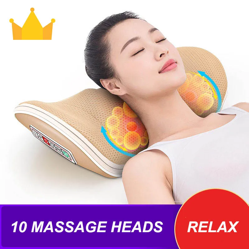 U shape Massager Car Home Cervical Massage Neck Back Waist Body Electric Multifunctional Pillow Arm Foot Infrared Heated | Красота и