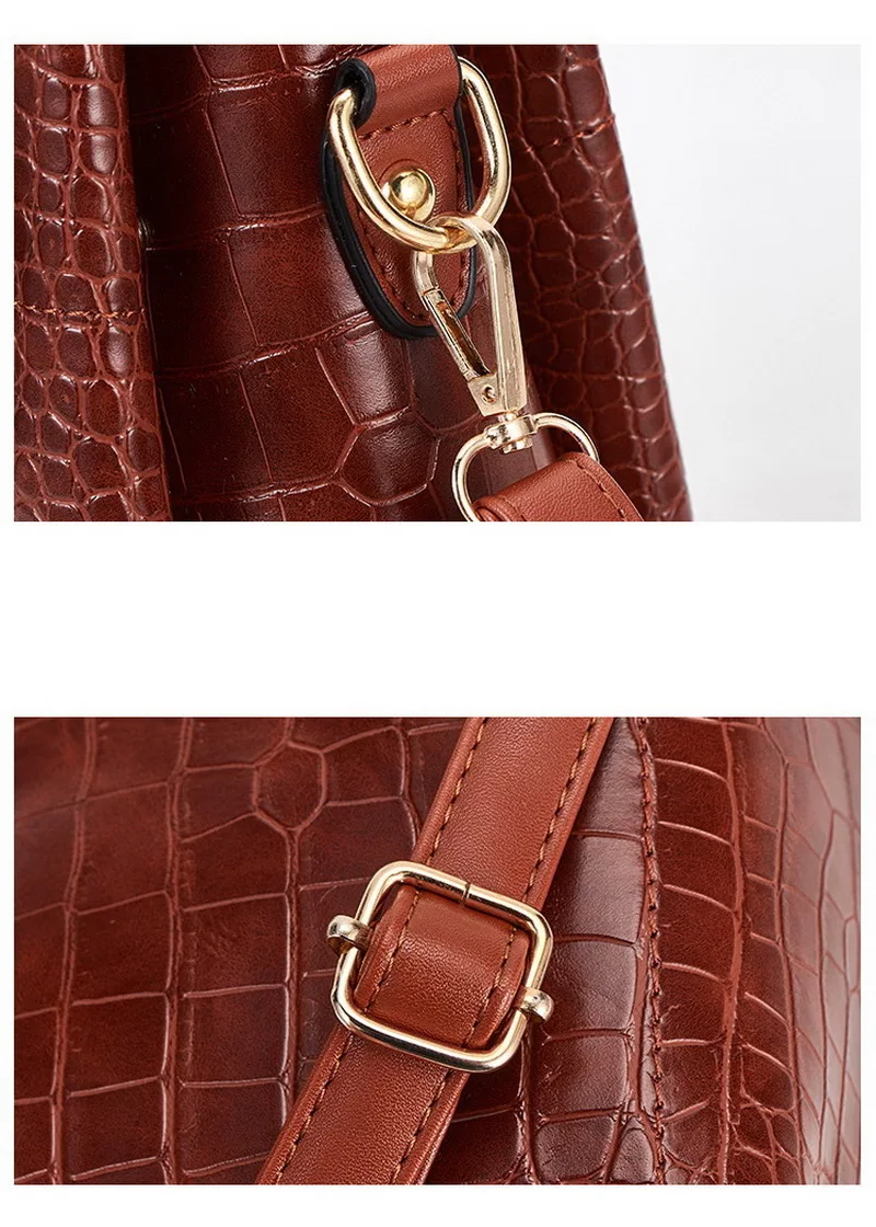 FUNMARDI Luxury Brand Handbag Women Alligator Patchwork Shoulder Bag Crossbody New PU Women Bag Trunk Tote Bag Hairball WLHB2025