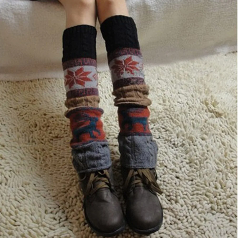 Зимние длинные вязаные облегающие гетры выше колена крючком леггинсы шикарные