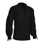 Dihope Мужская блузка средневековая Пиратская рубашка викингов эпохи Возрождения шнуровка Хэллоуин наемник шотландский якобит гилли топы новинка