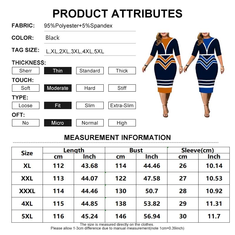 Plus Size Dresses Women Elegant Evening Party Dress 2021 Fashion Geometric Half Sleeve Bodycon A line Work Dress 3XL 4XL 5XL