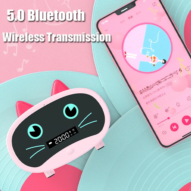 

Kids Cartoon 5.0 Alarm Clock Bluetooth Speaker LED Table Clock Bluetooth Rechargeable Mini Alarm Clock Music Player