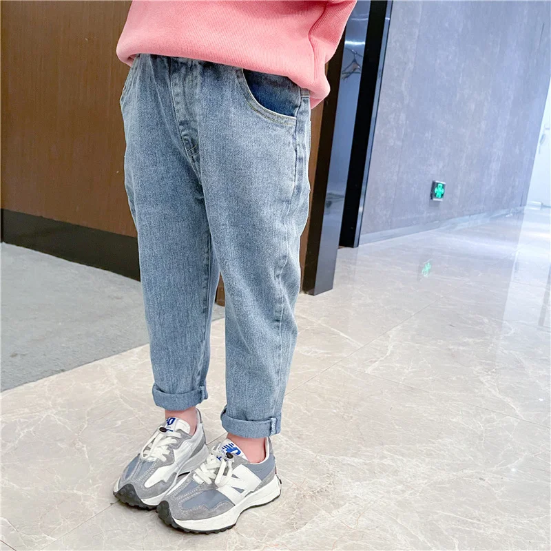 

Girls' Jeans 2021 Spring New Middle And Small Children's Korean Children's Wear Pants Children's Washed Denim Pants Foreign