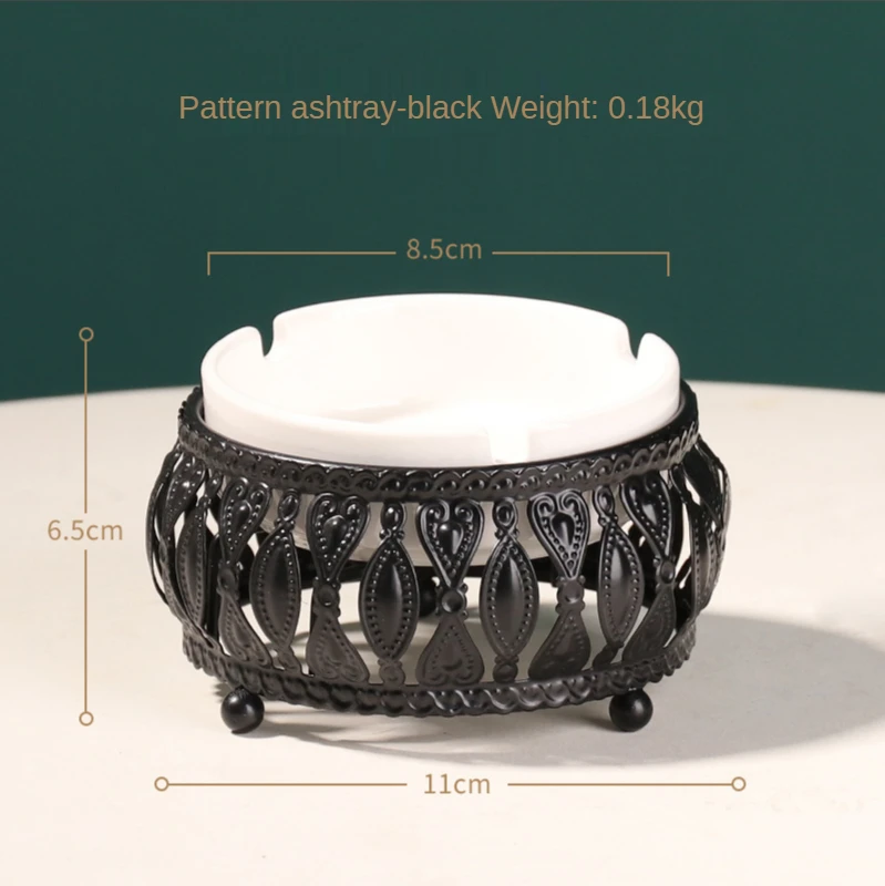 

Trendy wrought iron hollow ashtray creative home living room office no cover ashtray ornaments