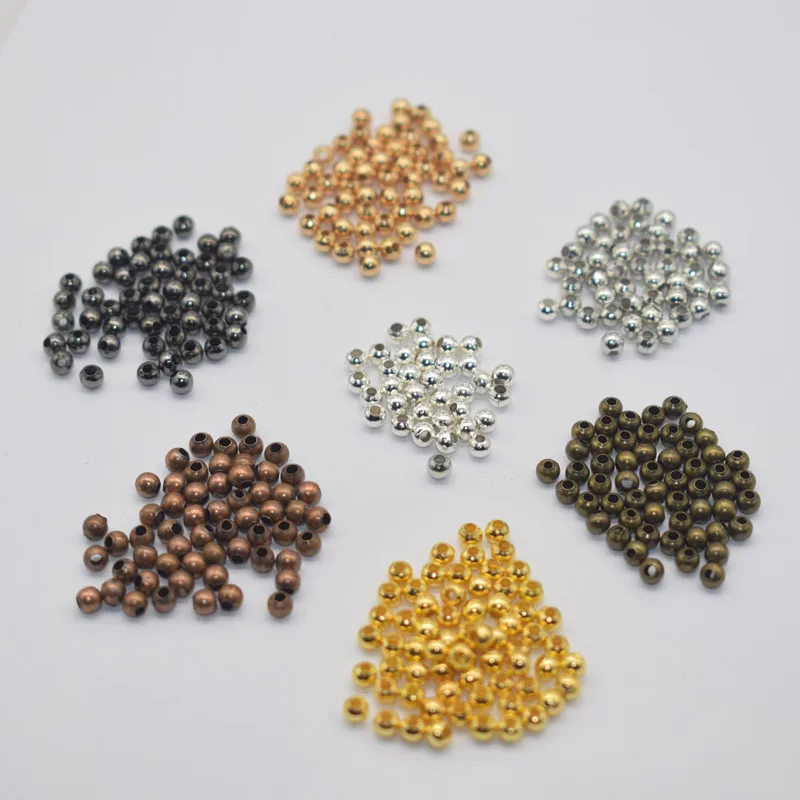 

2-10MM Ball Crimp End Beads Perforated Iron Beads Friendly Nickel-free Positioning Beads Diy Jewelry Making Findings