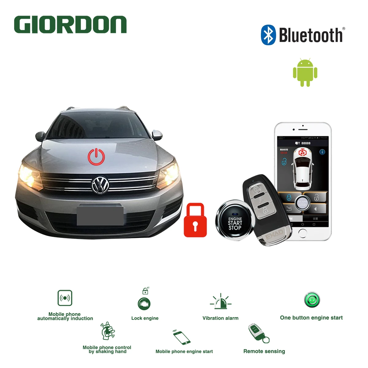 Универсальный БЕСКЛЮЧЕВОЙ вход PKE комфортная Система Android APP телефон