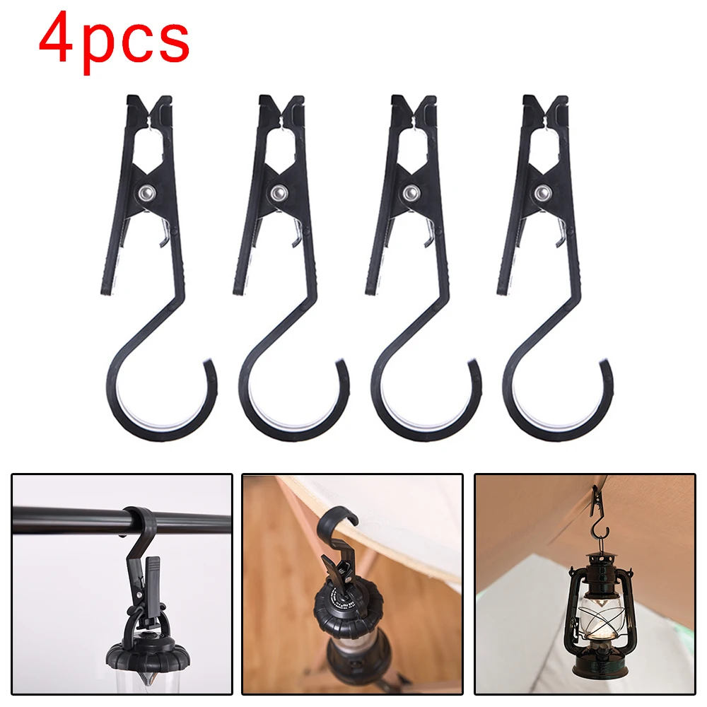 

4PCS Outdoor Tent Curtain Clip Hook Clip Portable Multifunctional Tool Non-slip Lightweight Tent Mounting Hooks