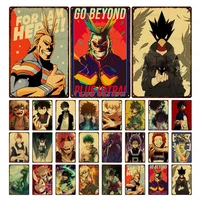 metal sign vintage my hero academia metal poster japan anime manga posters personalized man cave room decor art wall sticker