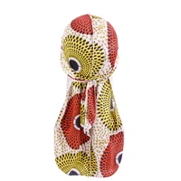 new african pattern silky durag bandanas long tail pirate hat for men and women fashion headcover headwear