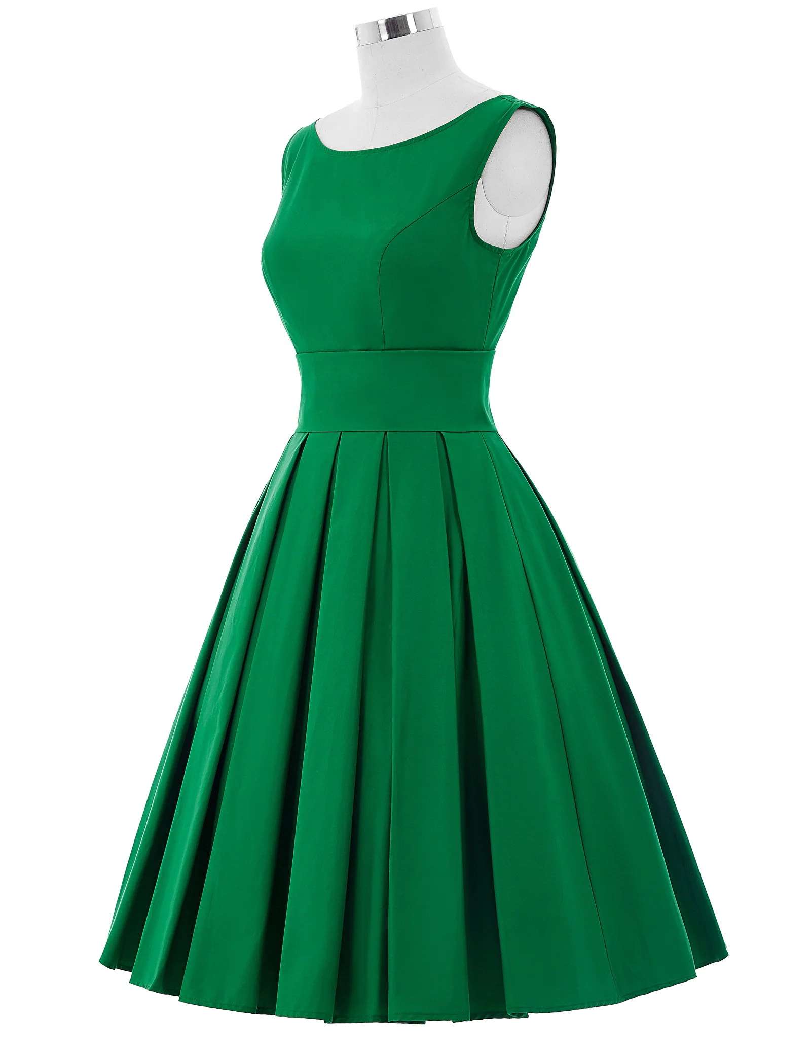 Belle Poque винтажные платья 50s 60s женское летнее платье элегантная зеленая Туника без рукавов рокабилли Ретро женские вечерние платья