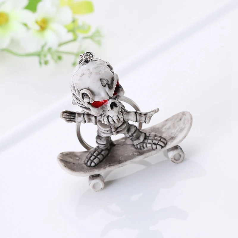 Горячая Распродажа скейтборд в стиле панк череп резиновый брелок Скелет