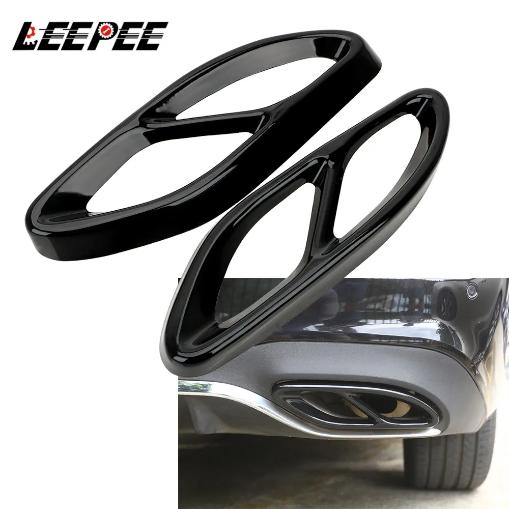 

Автомобили хвост горло Декор Рамка стайлинга автомобилей выхлопная труба хвост крышка отделка авто аксессуары для Mercedes Benz A B C E GLE GLS