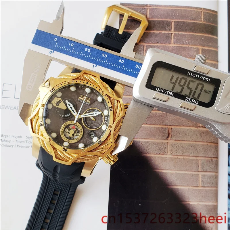

INVICTA-watch men's skeleton automatic mechanical AAA watch gold skeleton retro men's women watch quartz watch