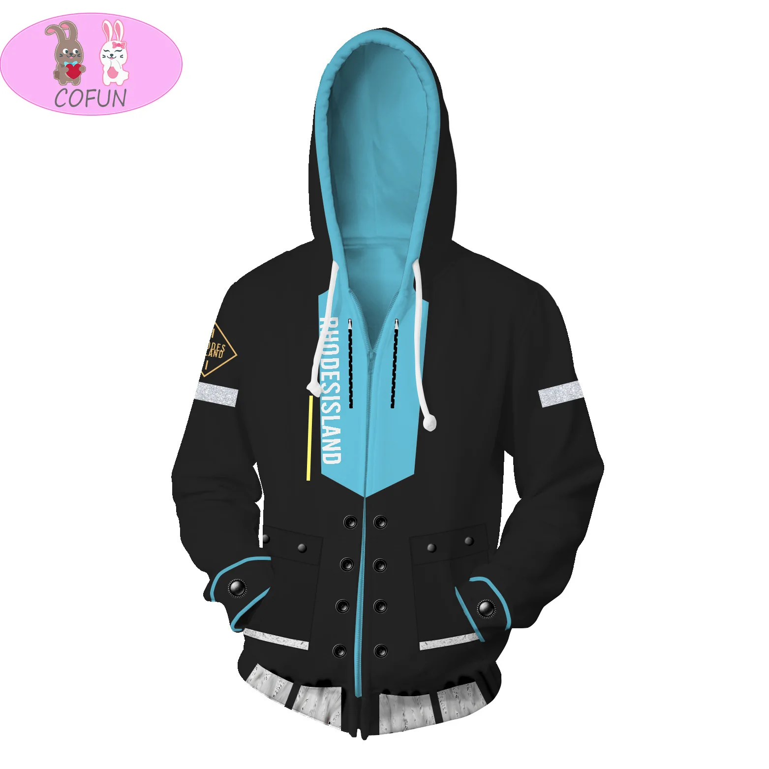 

Hot Game Arknights Rhodes Island zipper Hoodie Caster Amiya Cosplay Jacket long sleeve Coat Outerwear Tops
