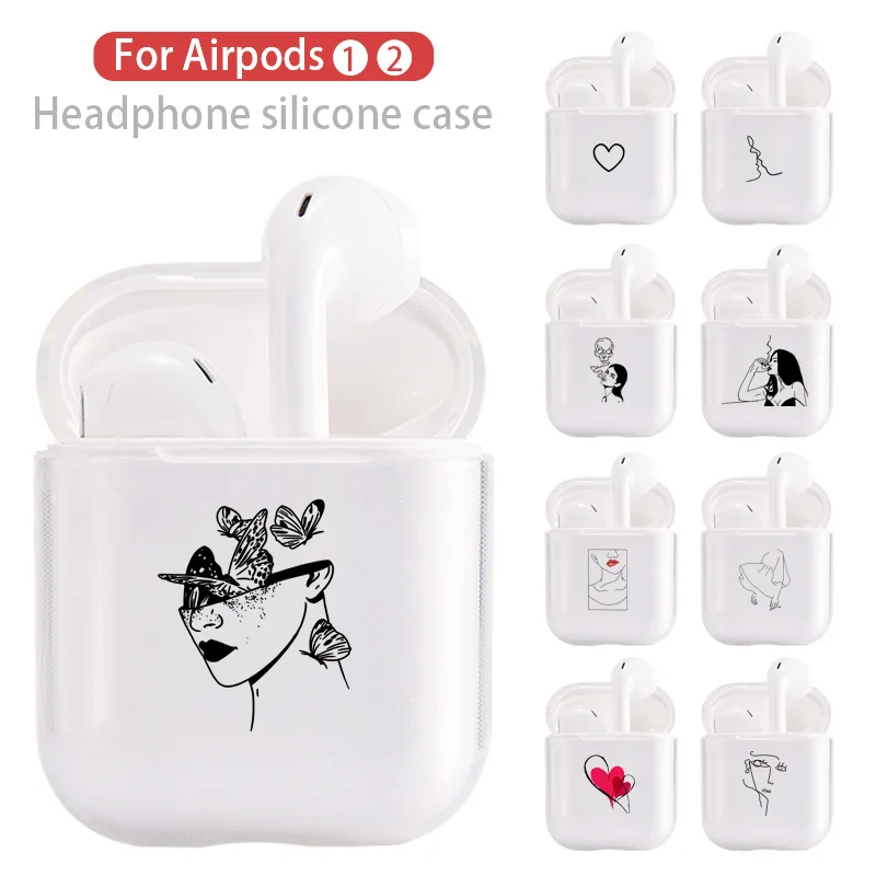 Милый чехол для Apple airpods с мультяшным граффити Стик фигурка Bluetooth наушников Airpods1 2