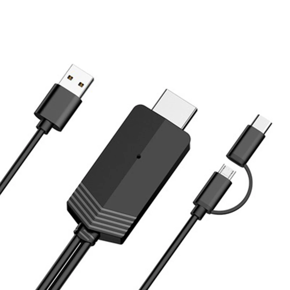 Переходник 2 в 1 Type-C медь аудио видео монитор кабель Micro USB для дома офиса проектора