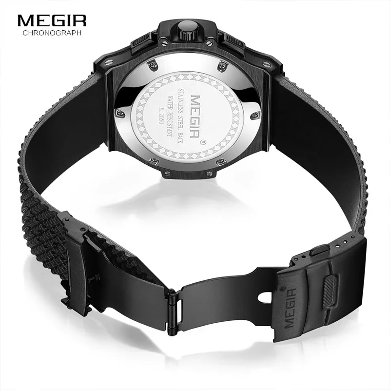 

Army Sports Chronograph Quartz Wrist Watches Men Black Silicone Military Stop Watch Clock Man Relogios Masculino
