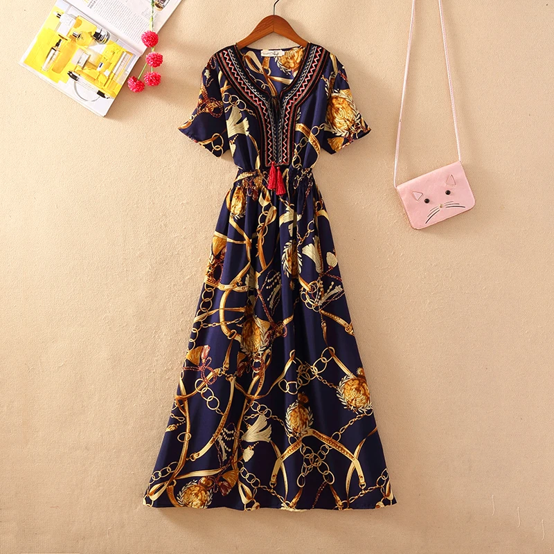 Новинка 2020 сексуальное летнее платье женское винтажное с принтом женские