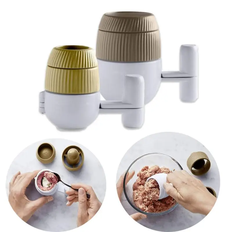 

2pcs/set Kitchen Sandwich Meatball Machine Stuffed Meatball Folder DIY Fish Meat Rice Ball Machine Meatball Mold Tool