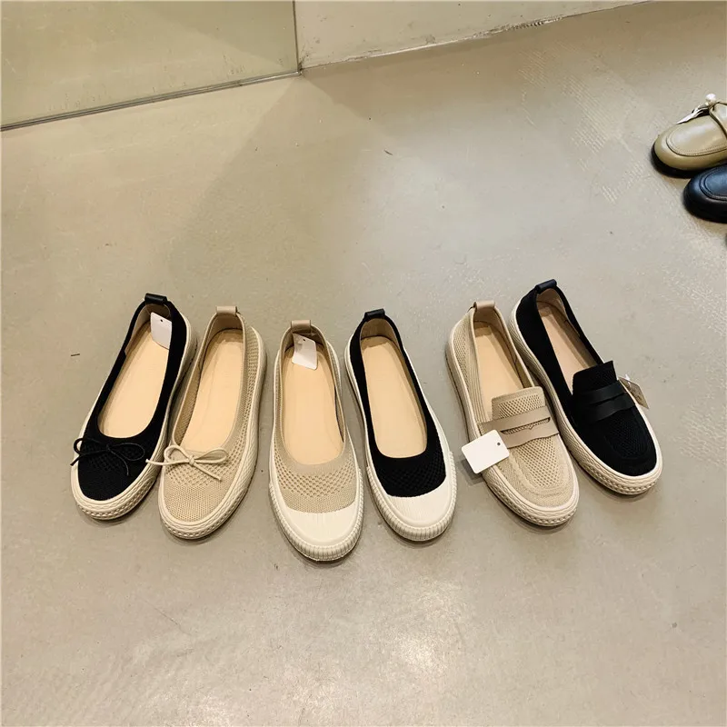 

Лоферы женские мягкие на плоской подошве светильник Нескользящие топ-сайдеры, с круглым носком, прогулочная обувь