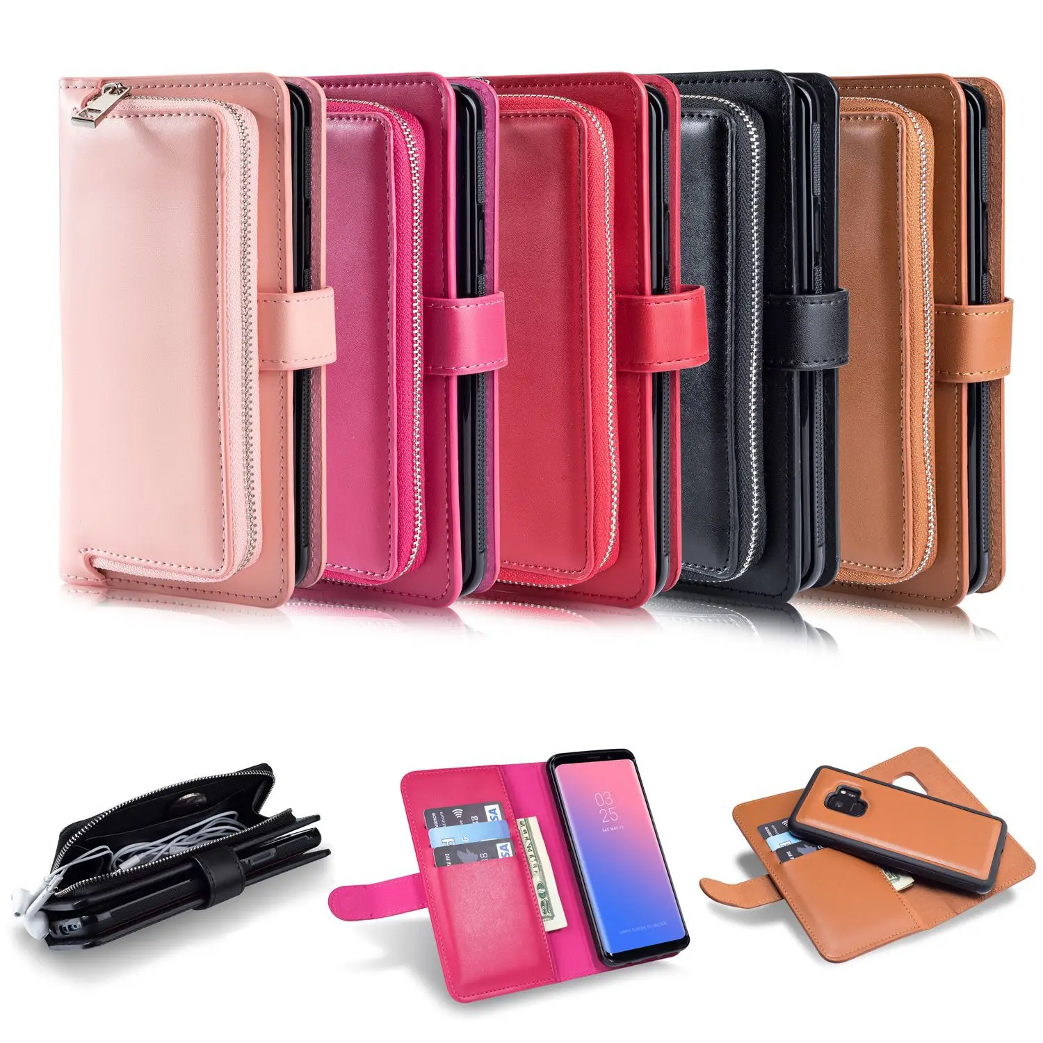 Винтажный кожаный чехол-бумажник с откидной крышкой для телефона Samsung Galaxy S8 S9 S10