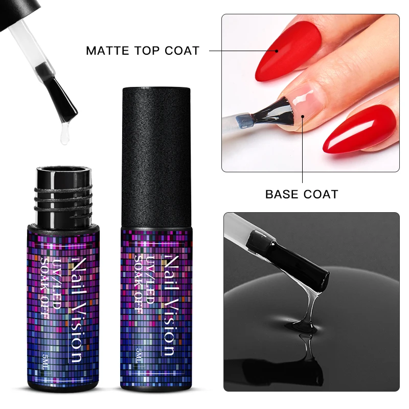Лак для ногтей видение косметика парфюмерия диспенсер 5 мл УФ гель комплект база