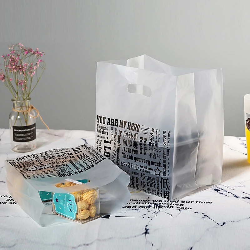 

50 шт./лот, пластиковая подарочная сумка, сумка для покупок, пластиковая подарочная сумка с ручками, упаковка, подарок на свадьбу