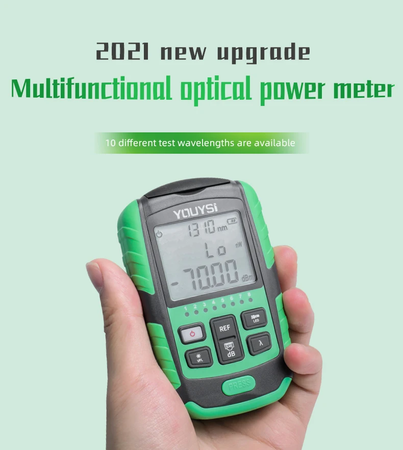

NEW 4 in1 5G 10 Wavelength Optical Fiber Power Meter Visual Fault Locator Network Cable Test Optical Fiber Tester OPM VFL